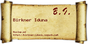 Birkner Iduna névjegykártya